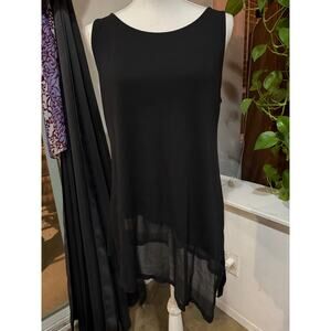 EILEEN FISHER Sleeveless Sheer Hem Tank Top – Size M
